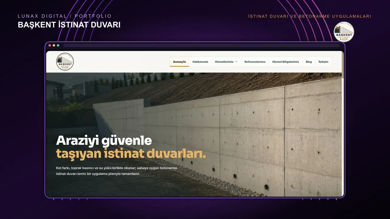 Başkent İstinat Duvarı web sitesi
