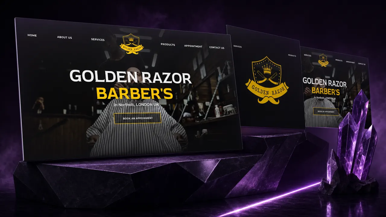 Golden Razor Barber iç sayfa görünümü