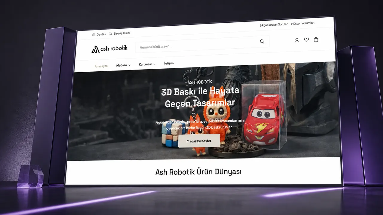ASH Robotics Mağaza iç sayfa görünümü