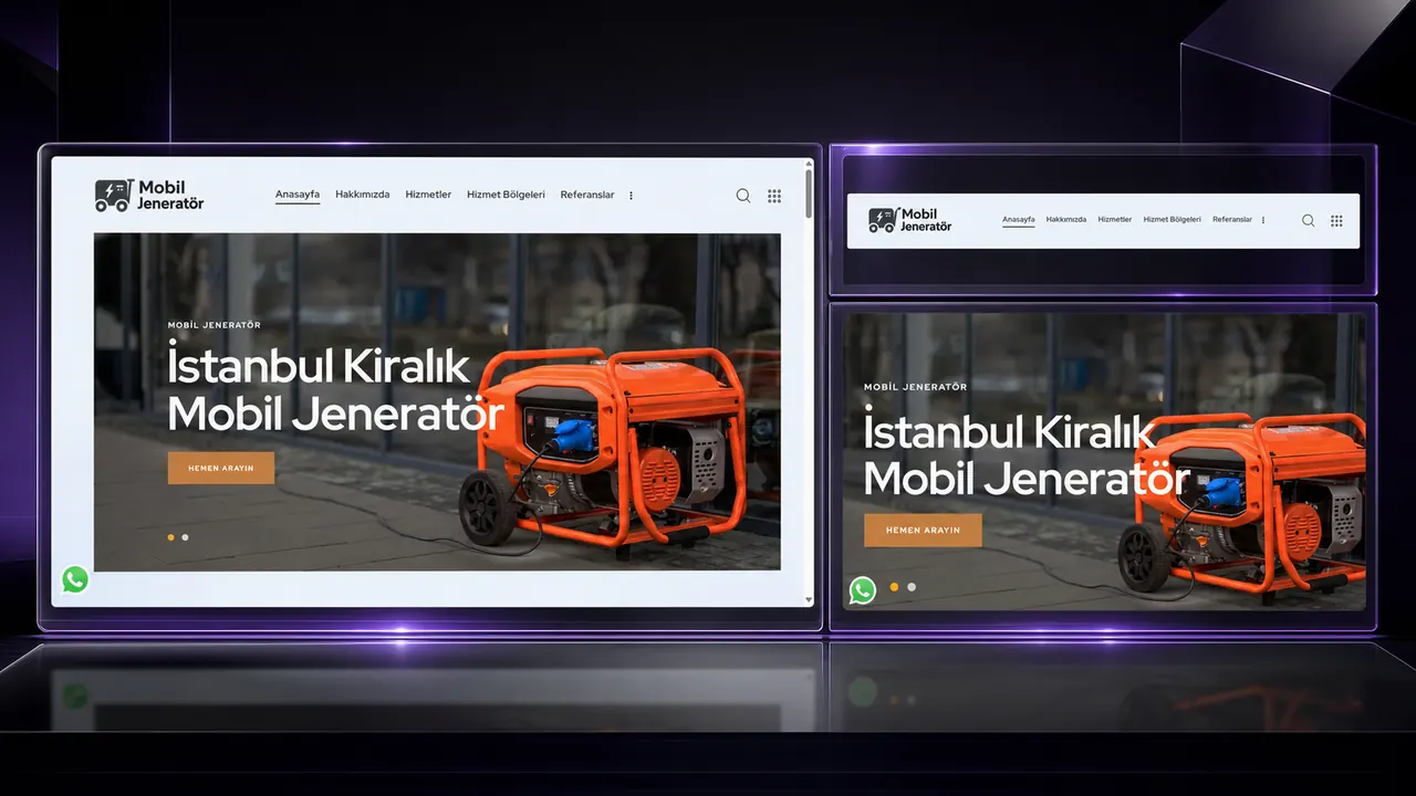 Mobil Jeneratör iç sayfa görünümü