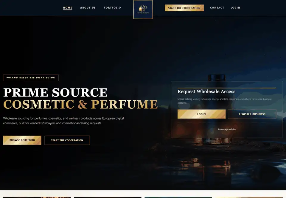 Source Parfum masaüstü gezinme animasyonu